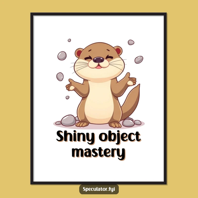 Funny Otter Juggling Digital Art - Instant Playful Dexterity Decor