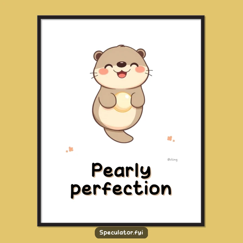 Funny Otter Pearl Digital Art: Instant Serenity for Your Walls!