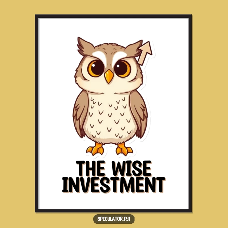Funny Curious Owl Arrow Digital Art: Instant Insightful Decor!