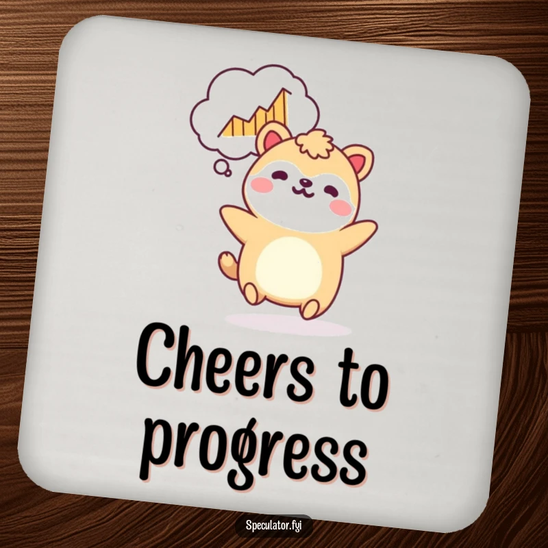 Funny Kawaii animal coasters bouncing with a rising graph, stylish protection and a funny gift.
