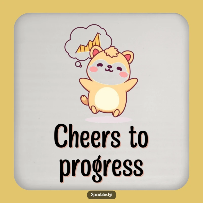 Funny Kawaii Growth Coaster Set - Bouncing Animal Graph Drink Decor Gift