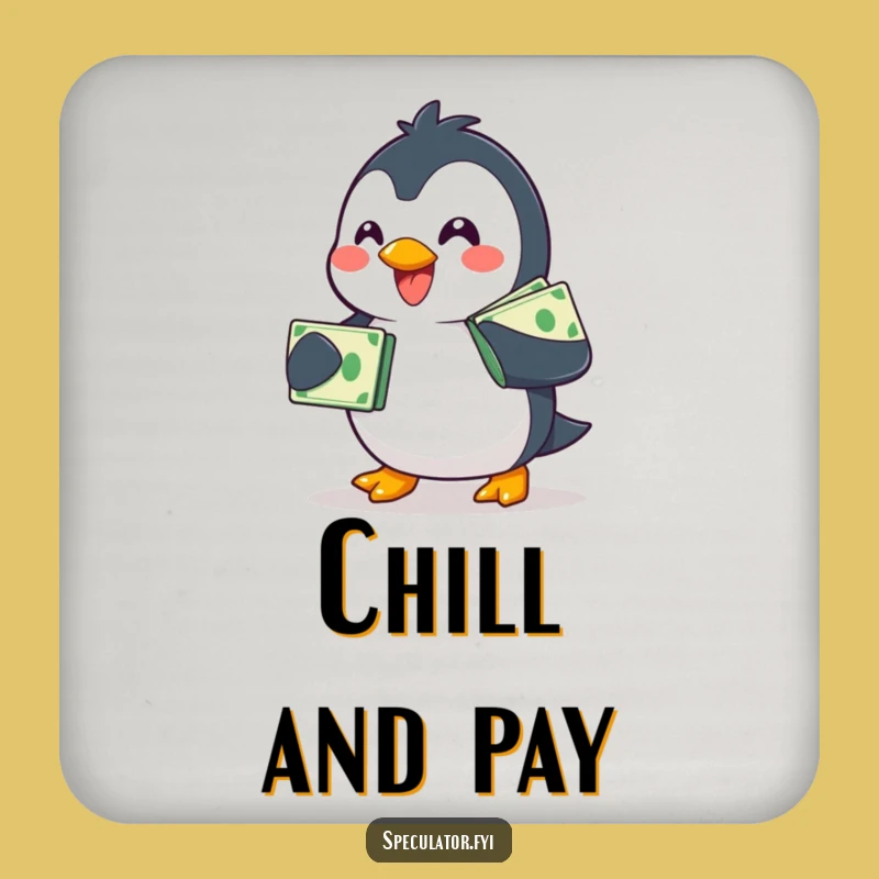 Funny Penguin Money Coaster Set - Protect Surfaces with Waddler Humor Gift