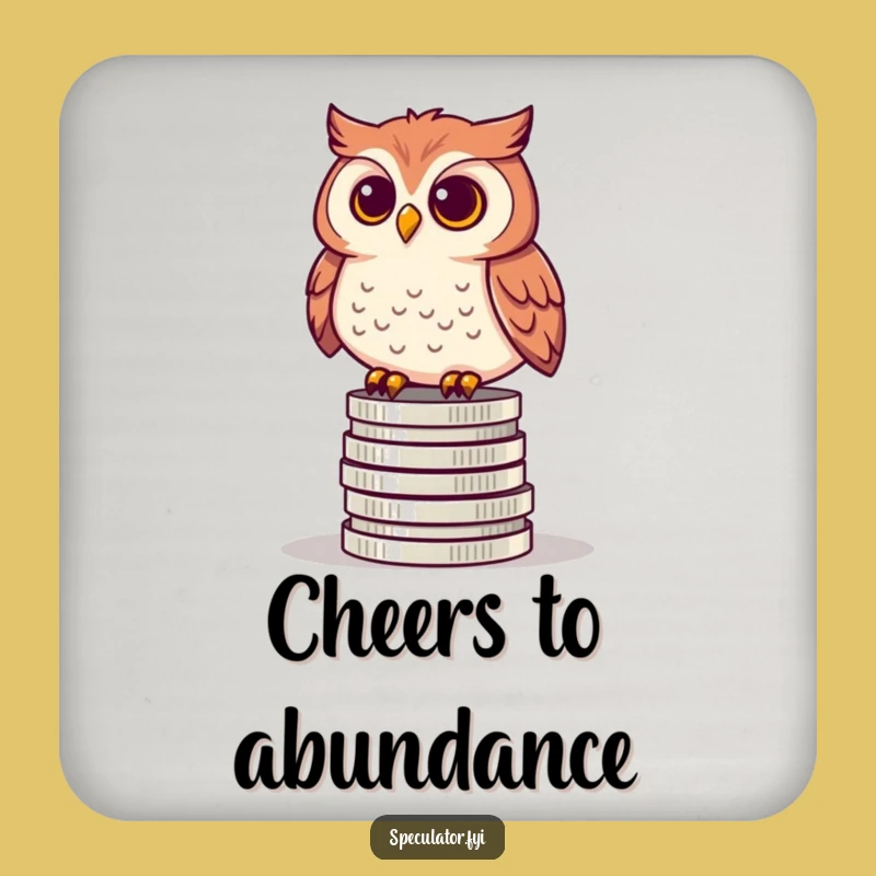 Funny Curious Owl Coin Coaster - Protect Surfaces Wisely