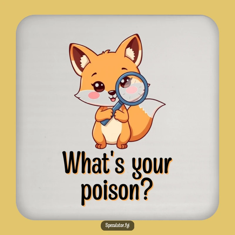 Funny Fox Detective Coaster: Protect Surfaces with Sleuth Humor Gift