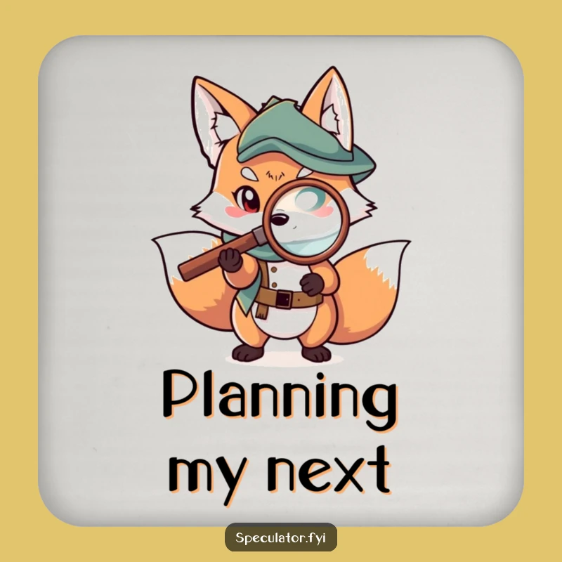 Funny Fox Map Drink Coasters: Protect Surfaces While You Plot!