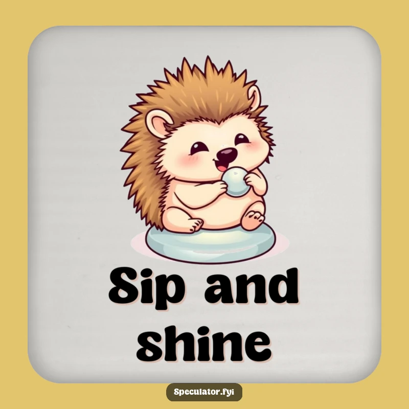Funny Hedgehog Button Polishing Coaster - Protect Surfaces Cutely!