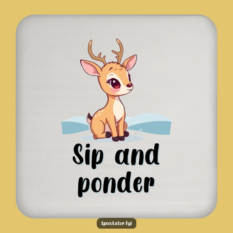 Funny Kawaii Deer Coaster: Thoughtful Horizon Protection for Your Table