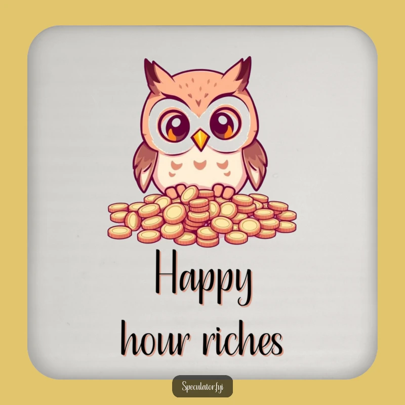 Funny Kawaii Owl Coins Coaster - Wise Protection with Humor