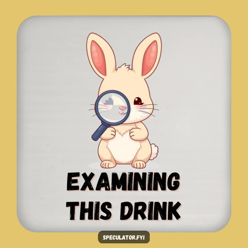 Funny Kawaii Rabbit Magnifying Glass Coaster - Protect Funny Gifts!