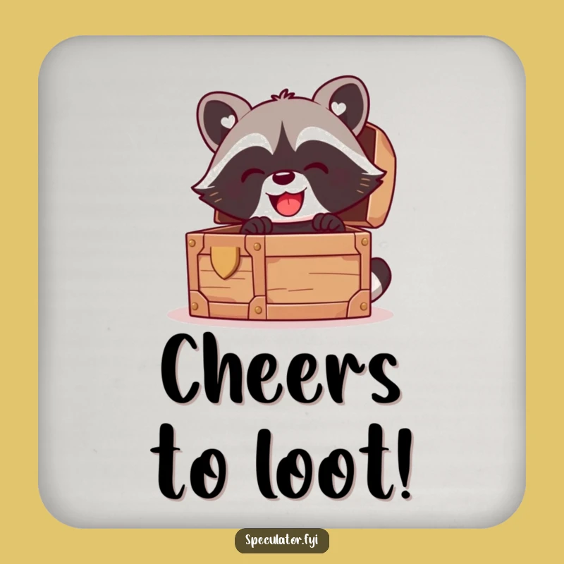 Funny Kawaii Raccoon Coaster: Glee-Filled Treasure Protection for Tables
