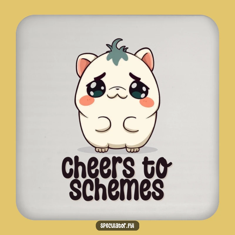 Funny Mischievous Kawaii Creature Coaster - Bar Gift for Plotters