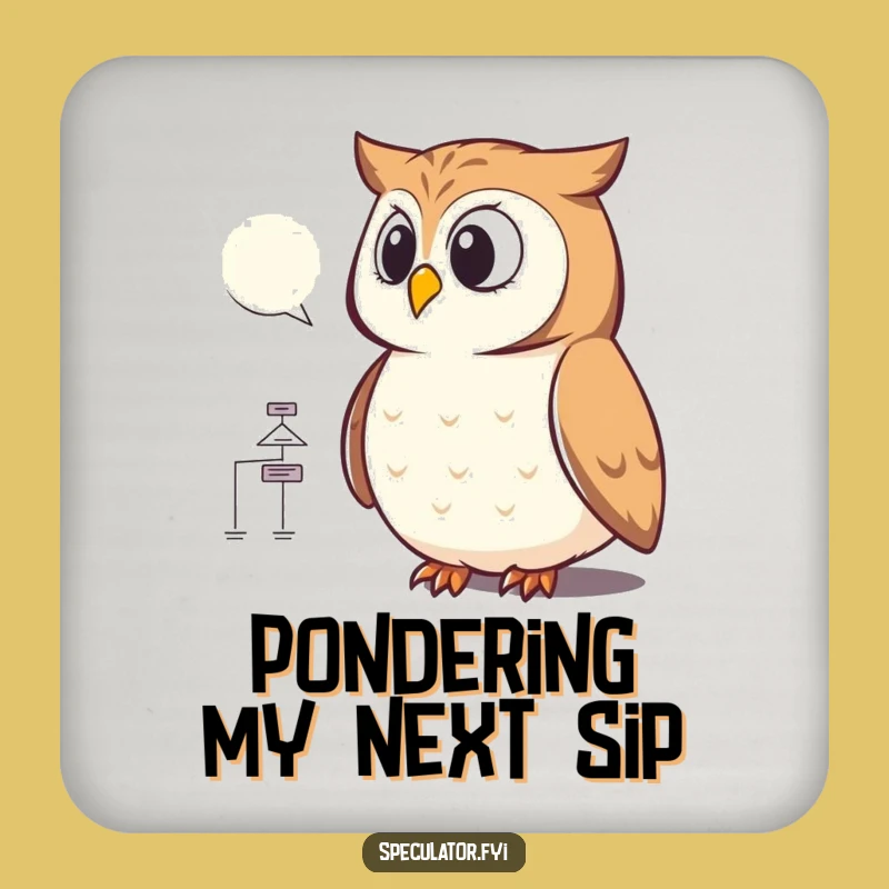 Funny Owl Flowchart Coaster Set: Protect Tables with Smart Style
