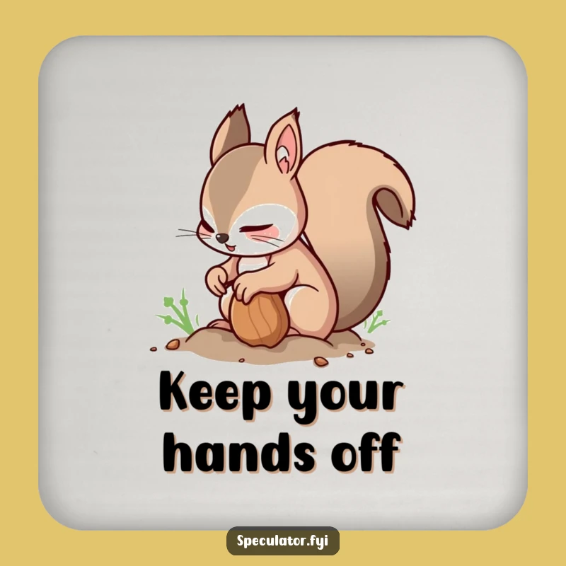 Funny Squirrel Nut Burying Coaster - Protect Surfaces with Nimble Wit