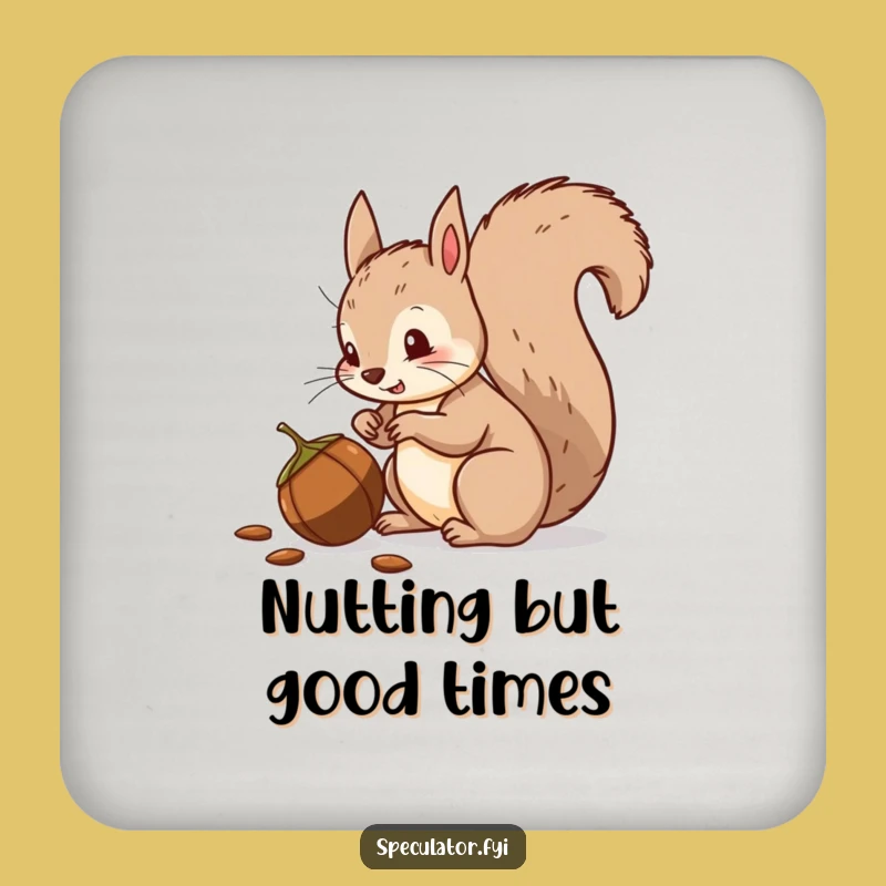 Funny Squirrel Coaster: Suspicious Drink Protector, Humorous Table Gift