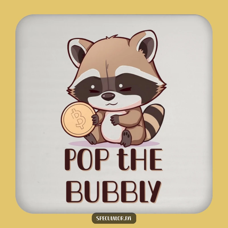 Funny Raccoon Coin Grin Coaster - Protect Surfaces with Shrewd Wit