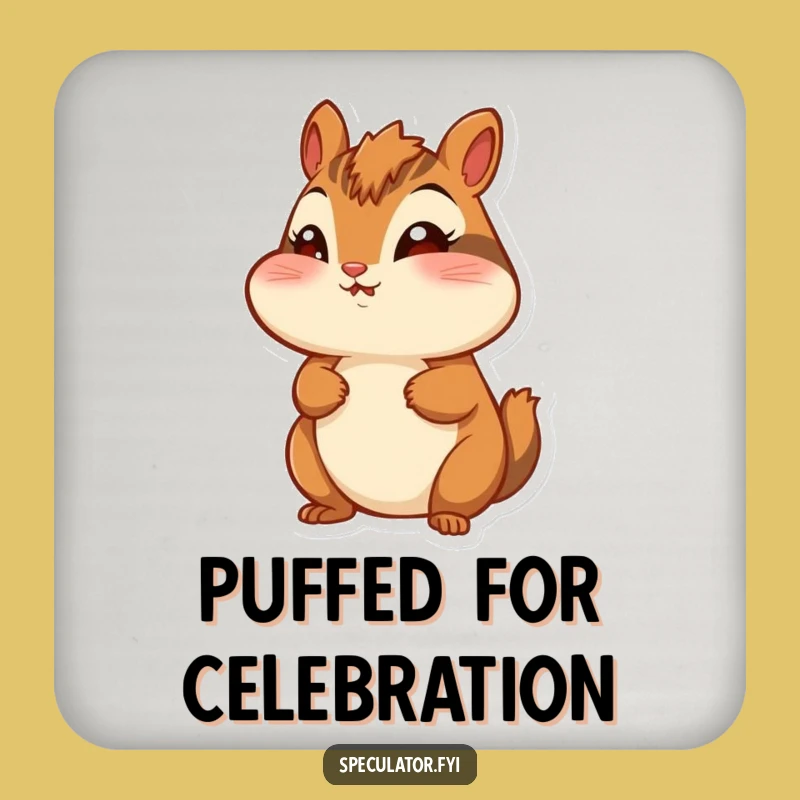 Funny Chipmunk Coaster: Cheerful Drink Holder, Humorous Wonder Gift