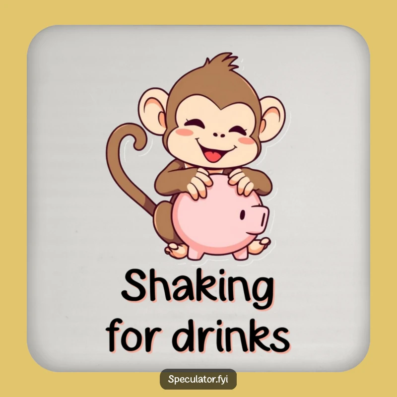 Funny Kawaii Monkey Coaster: Playful Piggy Bank Protection