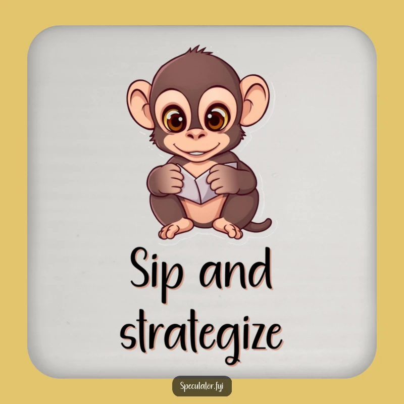 Funny Monkey Pattern Coaster Set: Clever Protection for Analytical Spaces