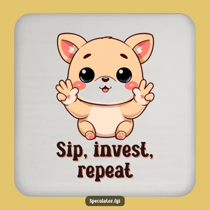 Funny Kawaii Trader Coaster Set - Buy Low Sell High Animal Drink Decor Gift