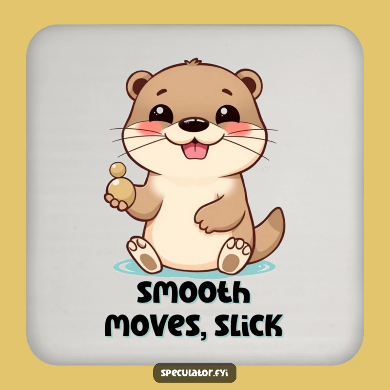 Funny Otter Pebble Toss Coaster: Lively Protector, Perfect Funny Gift