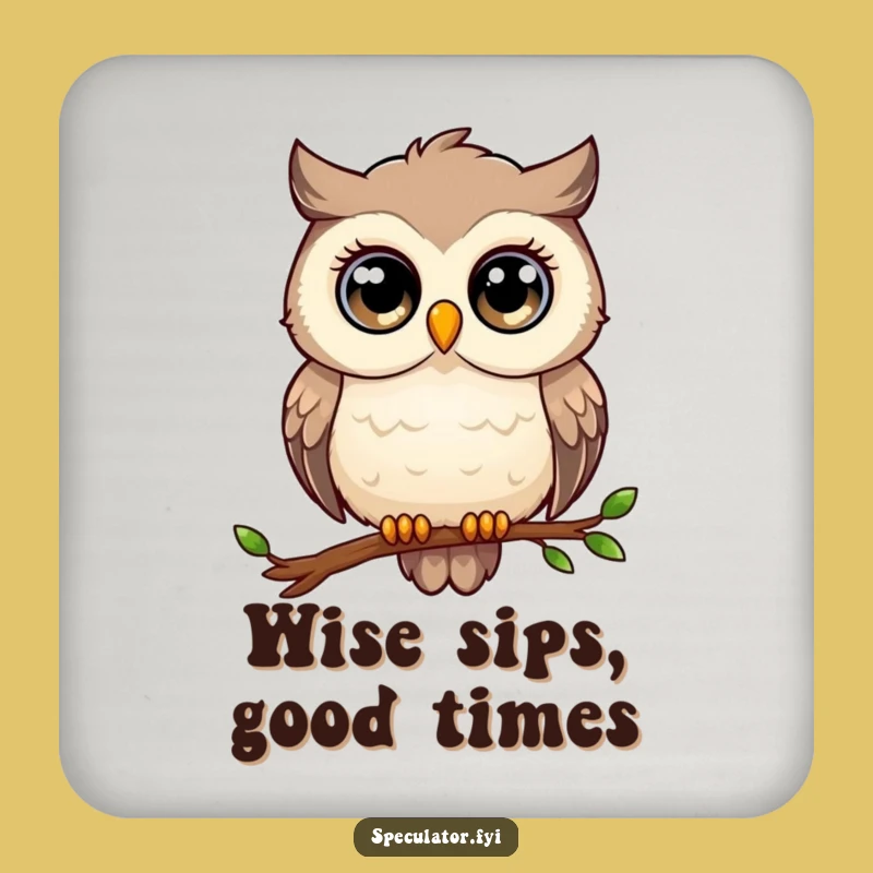 Funny Owl Coaster: Wise Drink Holder, Humorous Thoughtful Gift