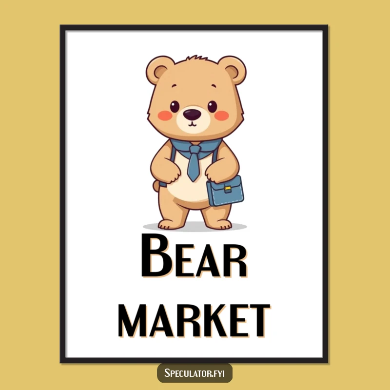 Funny Bear Cub Briefcase Poster: Confident Wall Art for Aspiring Professionals