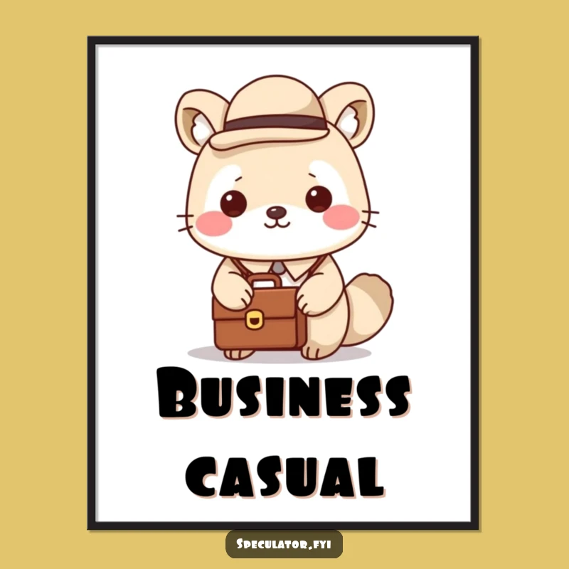 Funny Dapper Kawaii Animal Poster - Artful Gift for the Executive