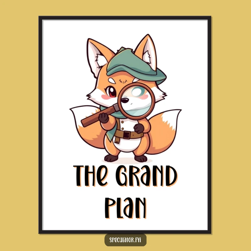 Funny Fox Map Poster: Chart a Course for Laughter on Your Walls!