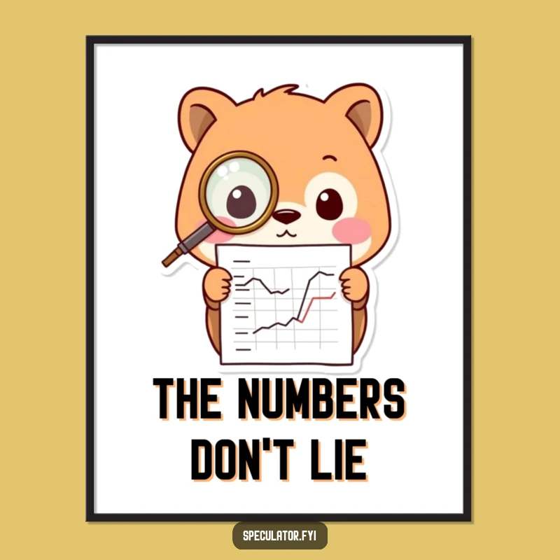 Funny Kawaii Animal Poster: Monocle Creature Art, Hilarious Study of Detail