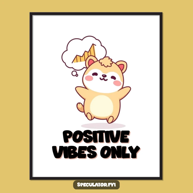 Funny Kawaii Investment Goals Poster - Bouncing Animal Graph Art Gift