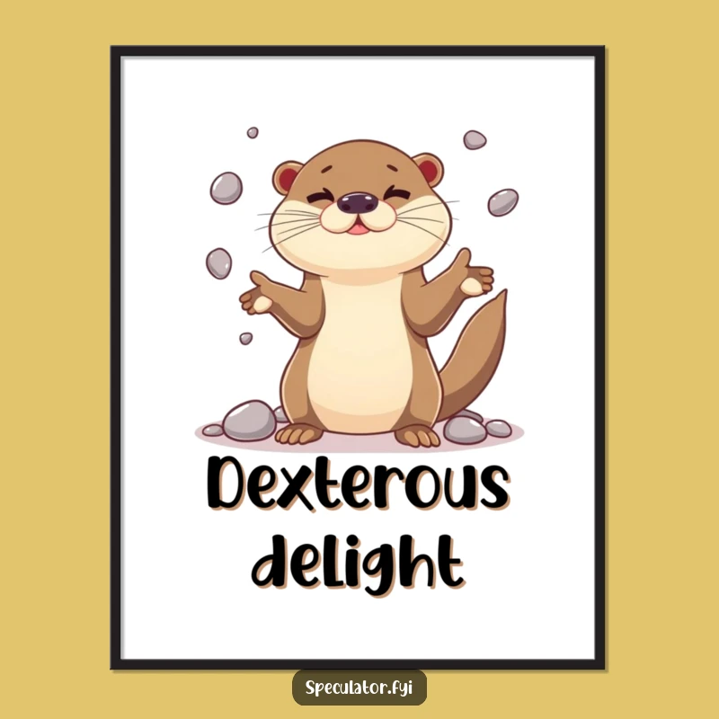 Funny Otter Juggling Poster - Decorate with Playful Dexterity