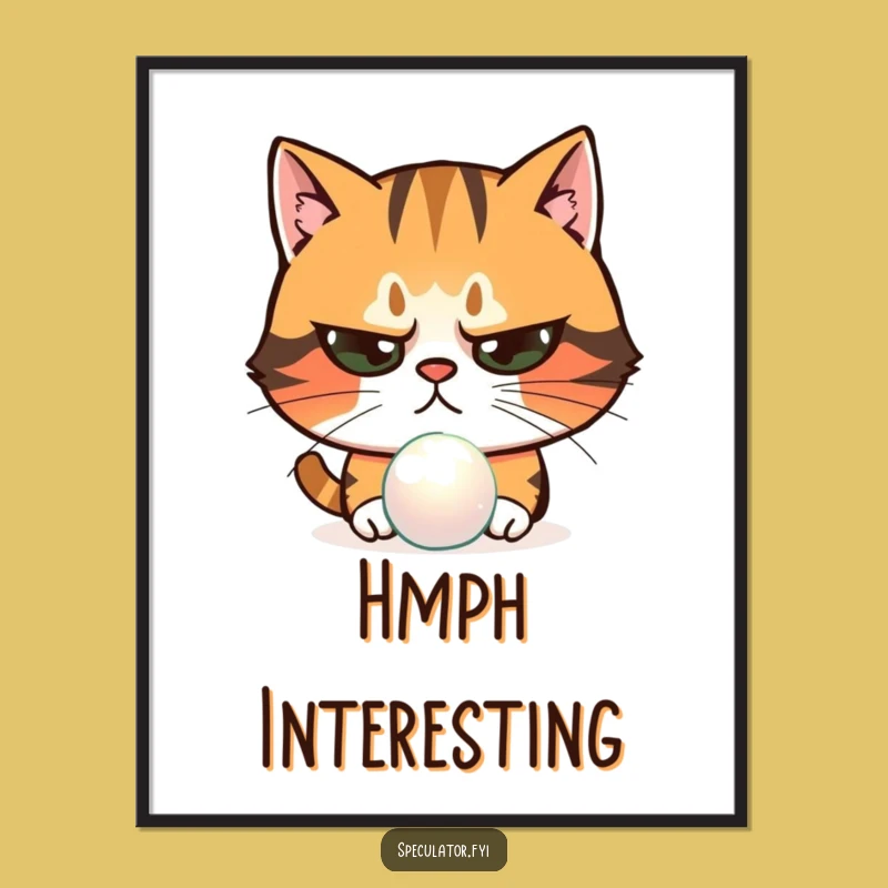 Funny Skeptical Cat Poster: Suspicious Pet Wall Art Gift