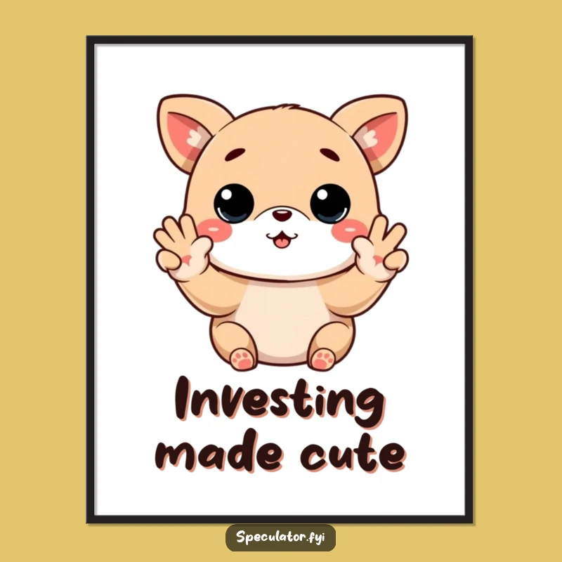 Funny Kawaii Stock Trader Poster - Buy Low Sell High Animal Art Gift Idea
