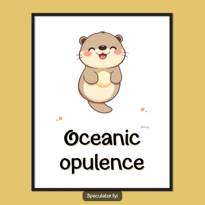Funny Otter Pearl Poster: Bring Serene Joy to Your Walls!