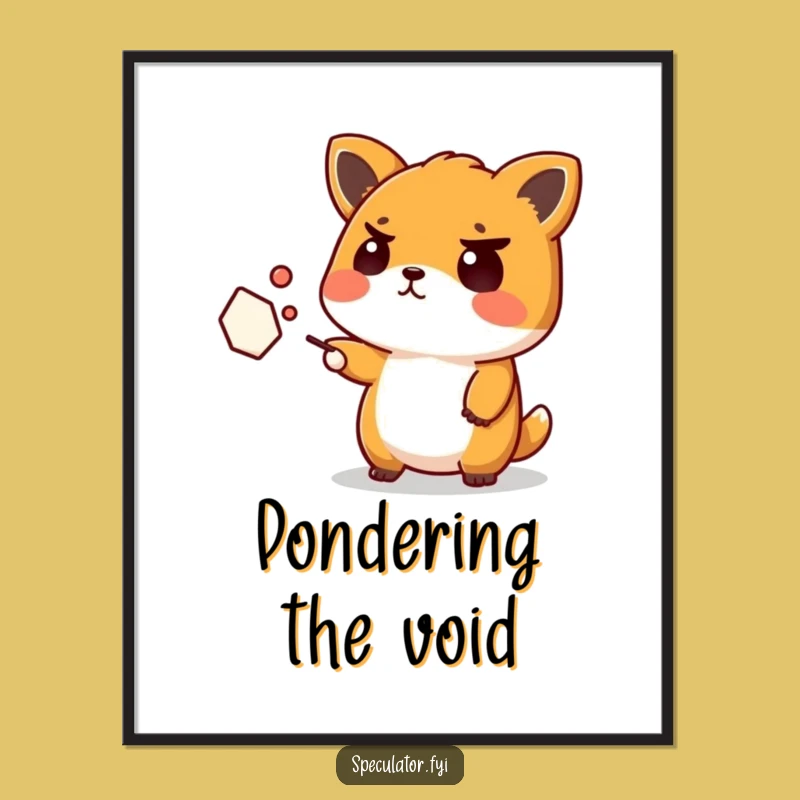 Funny Stubborn Kawaii Animal Poster - Artful Gift for the Perplexed