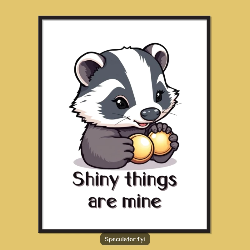 Funny Determined Badger Button Poster - Inspect Your Decor!