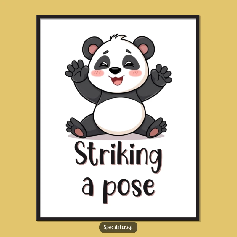Funny Panda Poster: Dramatic Pose Art, Perfect Wall Decor Gift