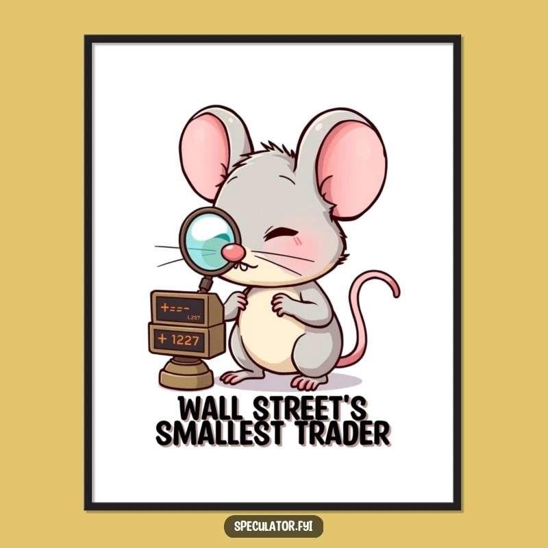 Funny Mouse Finance Poster: Clever Character Art, Perfect Funny Gift