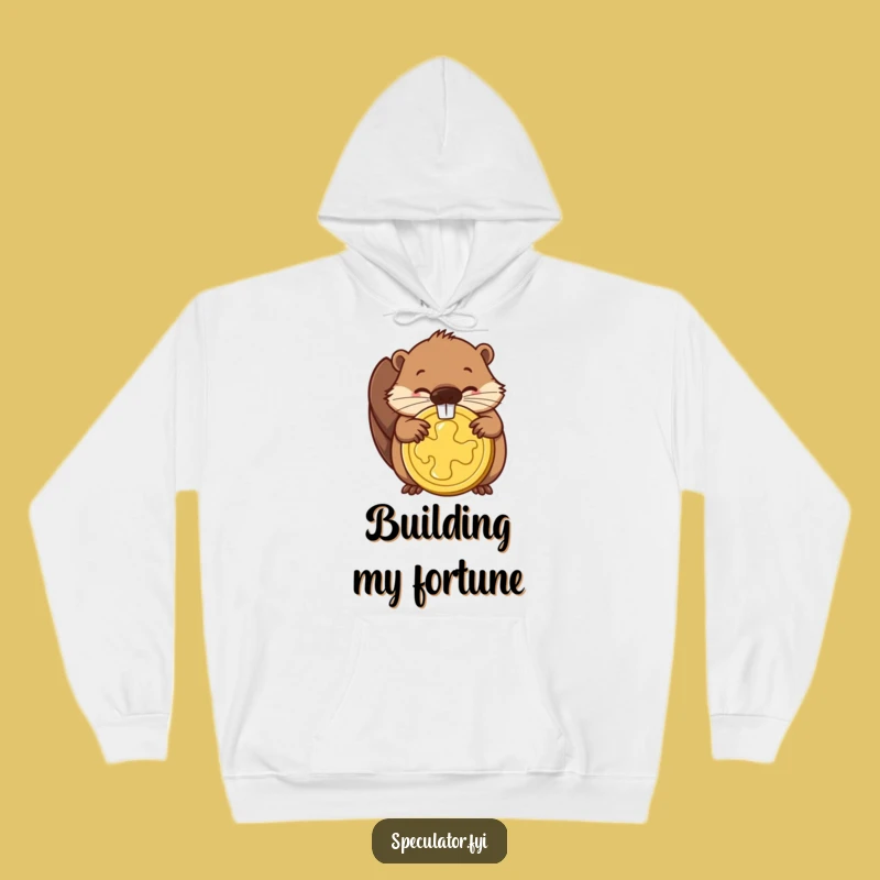 Cozy Funny Beaver Hoodie: Determined Coin Gnawer's Gear for Ultimate Warmth