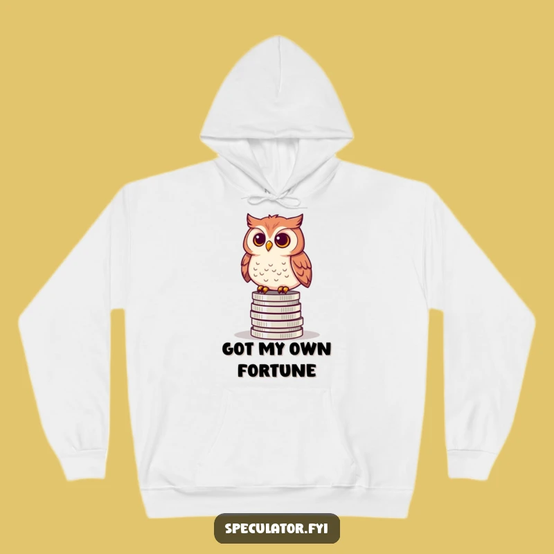 Cozy Funny Curious Owl Coin Hoodie - Warm & Wise Gift