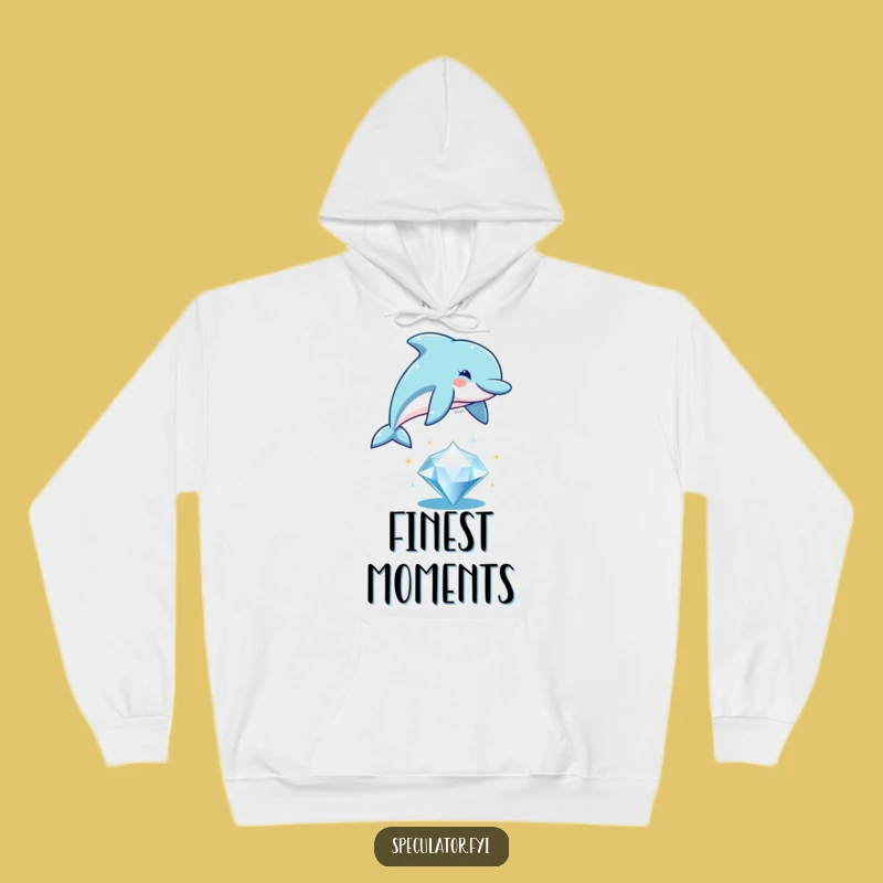 Cozy Funny Dolphin Diamond Leap Hoodie - Warm Aquatic Apparel Gift