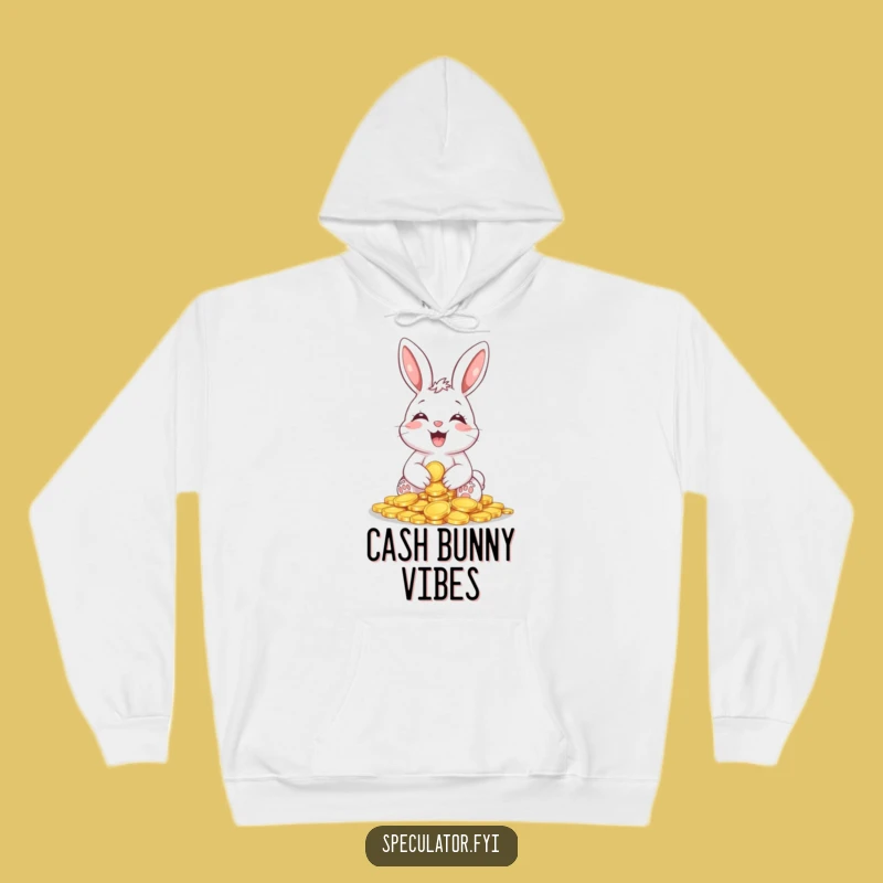 Cozy Funny Giggling Bunny Coin Hoodie: Stay Warm and Rich in Laughs with This Hilarious Design