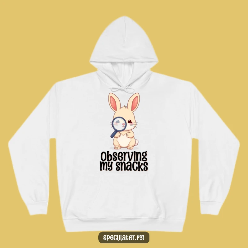 Cozy Funny Kawaii Rabbit Magnifying Glass Hoodie - Warm Funny Gift!