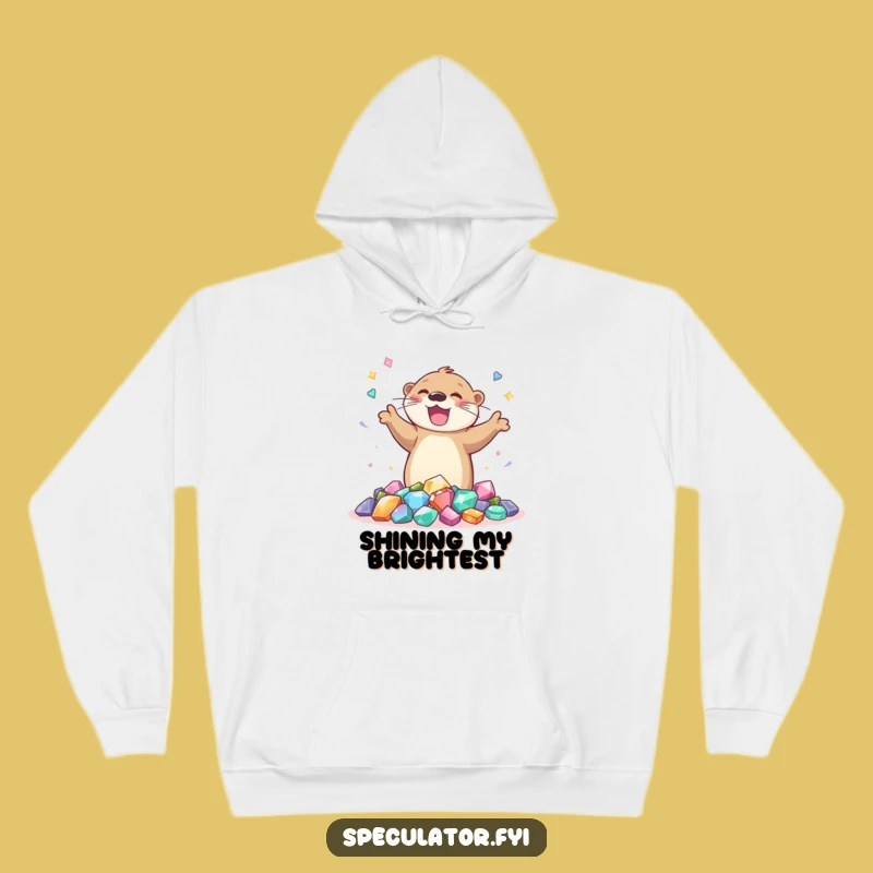 Cozy Funny Otter Hoodie: Joyful Gem Dance Gear for Ultimate Comfort