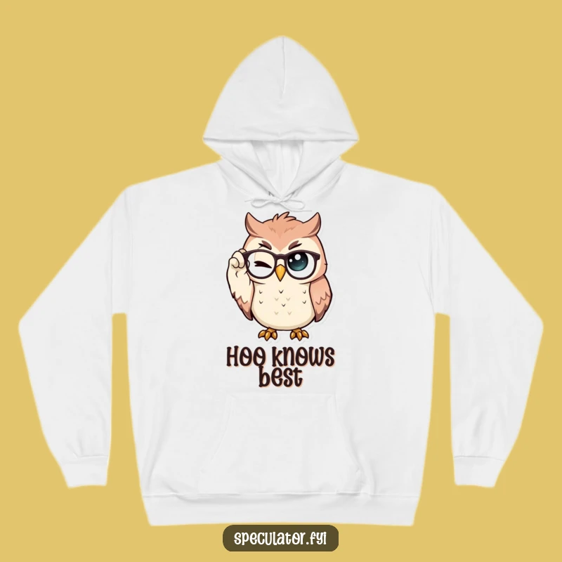 Cozy Funny Owl Hoodie: Proud Spectacle Wink, Warm Intellectual Gift
