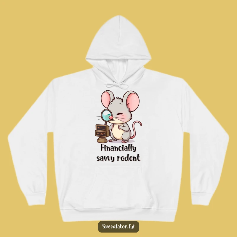 Cozy Funny Mouse Finance Hoodie: Clever Monocle Mouse, Perfect Funny Gift