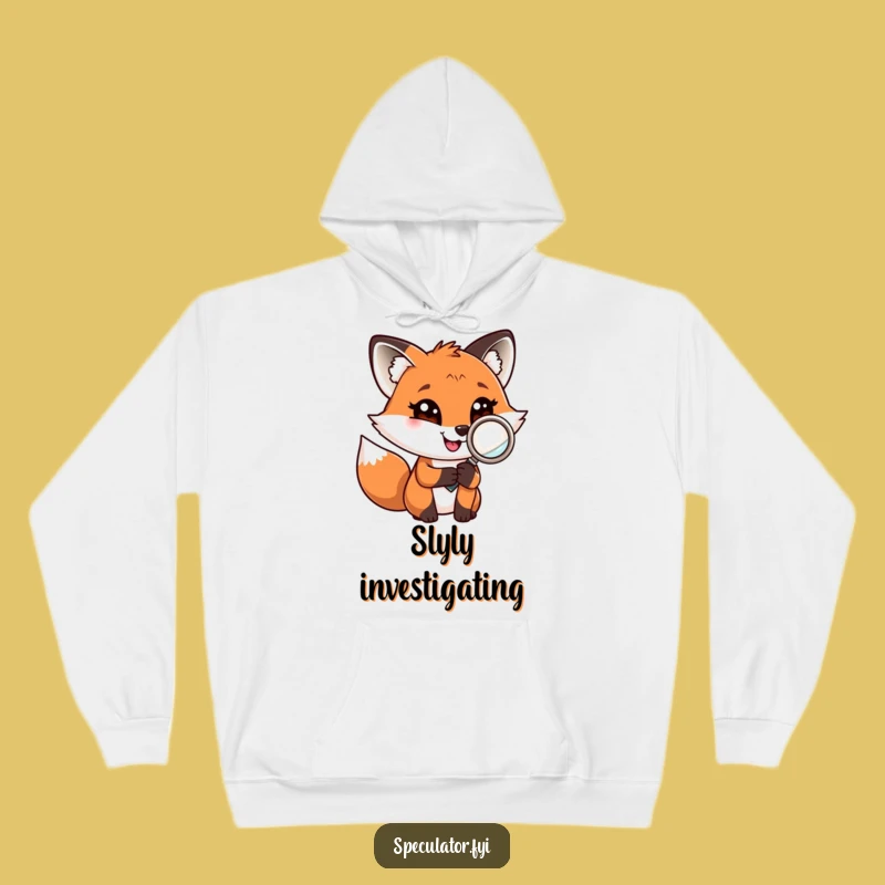 Funny Fox Sleuth Hoodie: Cozy Sweatshirt with Playful Detective Fox, Perfect Funny Gift