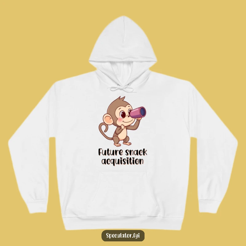 Funny Monkey Spyglass Banana Hoodie - Cozy & Comical Gift for Adventurers