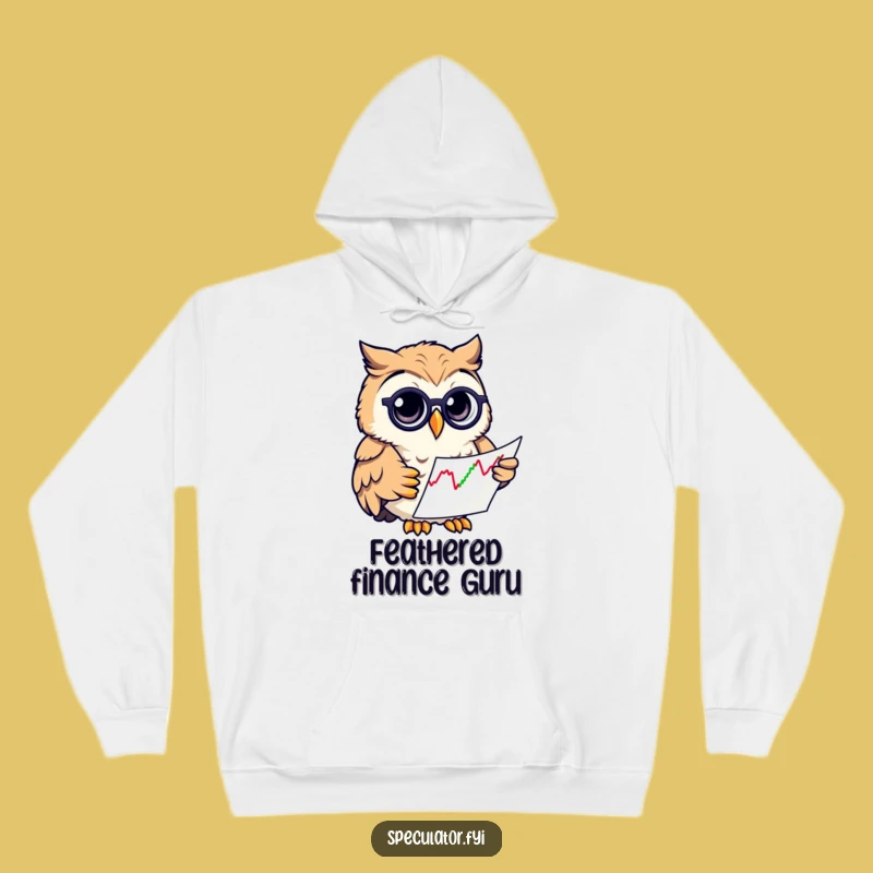 Funny Owl Monocle Hoodie: Cozy Stock Chart Enthusiast Sweatshirt, Perfect Warm Funny Gift