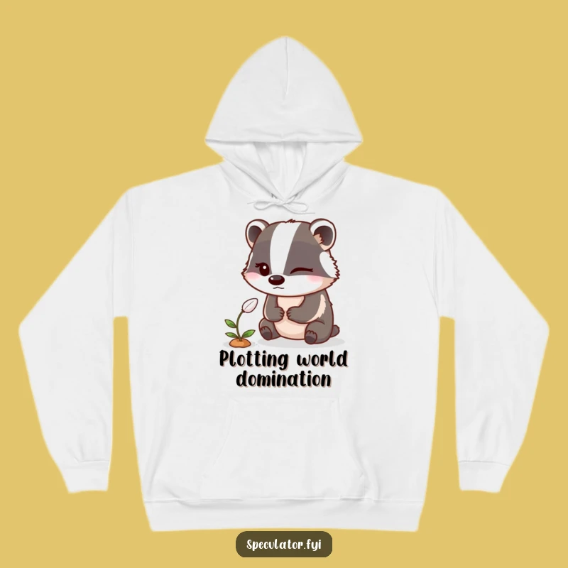 Funny Winking Badger Hoodie: Cozy Gardener Apparel, Perfect Humorous Gift for Plant Enthusiasts